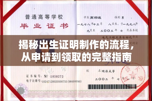 东辽揭秘出生证明制作的流程，从申请到领取的完整指南