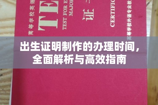 东辽出生证明制作的办理时间，全面解析与高效指南